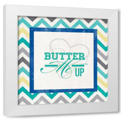 Butter Me Up White Modern Wood Framed Art Print by SD Graphics Studio