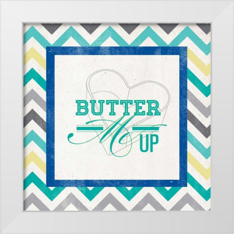 Butter Me Up White Modern Wood Framed Art Print by SD Graphics Studio