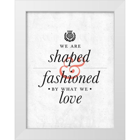 Fashioned White Modern Wood Framed Art Print by SD Graphics Studio