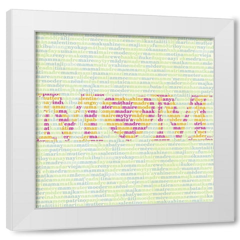 Mothers Love I White Modern Wood Framed Art Print by SD Graphics Studio