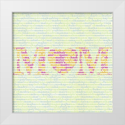 Mothers Love I White Modern Wood Framed Art Print by SD Graphics Studio