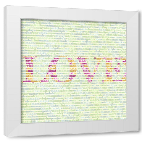 Mothers Love II White Modern Wood Framed Art Print by SD Graphics Studio