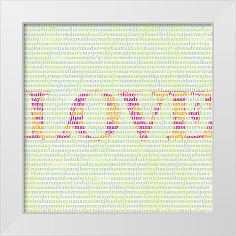 Mothers Love II White Modern Wood Framed Art Print by SD Graphics Studio
