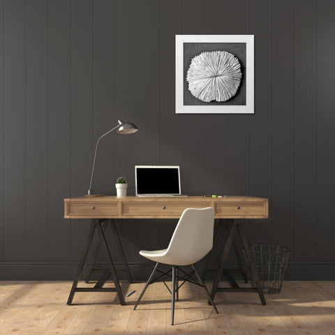 Sun Dollar I White Modern Wood Framed Art Print by Rodriguez, Jairo