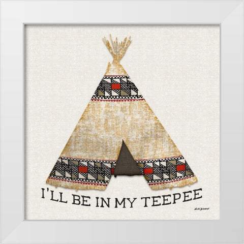 In My Teepee White Modern Wood Framed Art Print by Biscardi, Nicholas