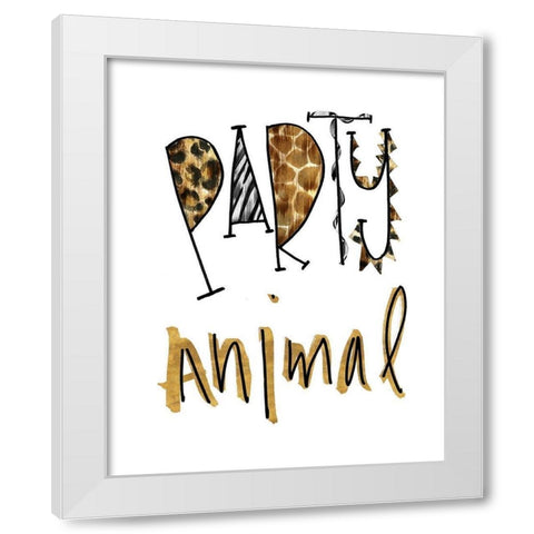 Party Animal White Modern Wood Framed Art Print by Biscardi, Nicholas