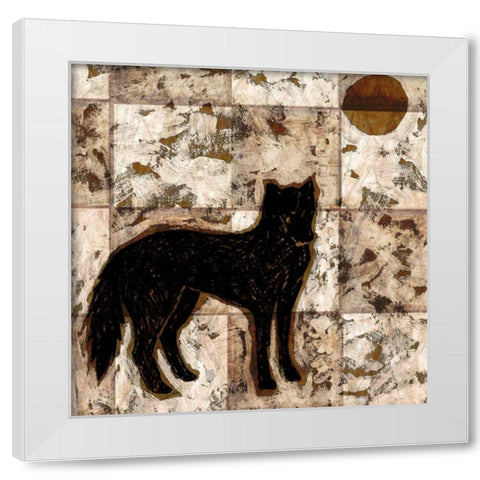 Wolf White Modern Wood Framed Art Print by Biscardi, Nicholas