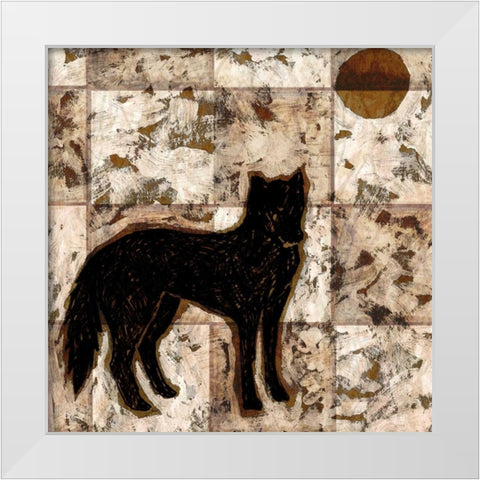 Wolf White Modern Wood Framed Art Print by Biscardi, Nicholas