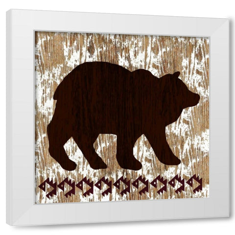 Wilderness Bear White Modern Wood Framed Art Print by Biscardi, Nicholas