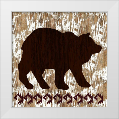 Wilderness Bear White Modern Wood Framed Art Print by Biscardi, Nicholas