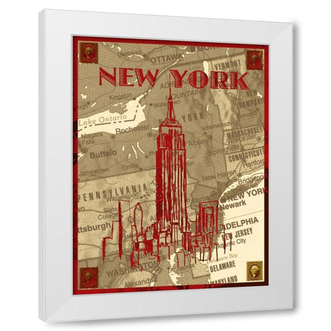 City Stops III White Modern Wood Framed Art Print by Biscardi, Nicholas