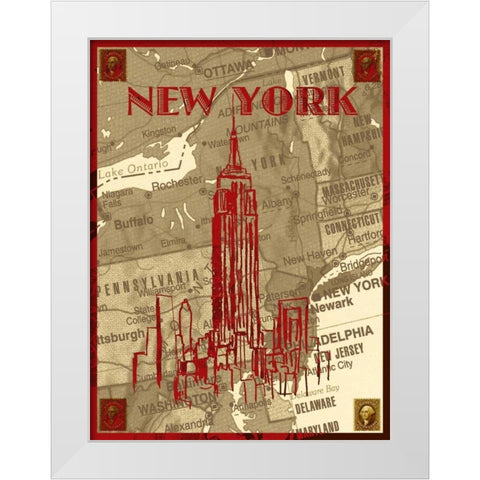 City Stops III White Modern Wood Framed Art Print by Biscardi, Nicholas