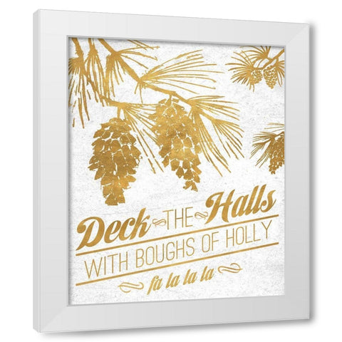 Gold Christmas White Modern Wood Framed Art Print by Biscardi, Nicholas