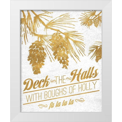 Gold Christmas White Modern Wood Framed Art Print by Biscardi, Nicholas