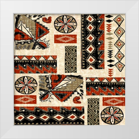 Southwest Textile II White Modern Wood Framed Art Print by Biscardi, Nicholas