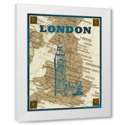 City Stops II White Modern Wood Framed Art Print by Biscardi, Nicholas