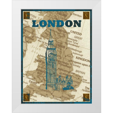 City Stops II White Modern Wood Framed Art Print by Biscardi, Nicholas