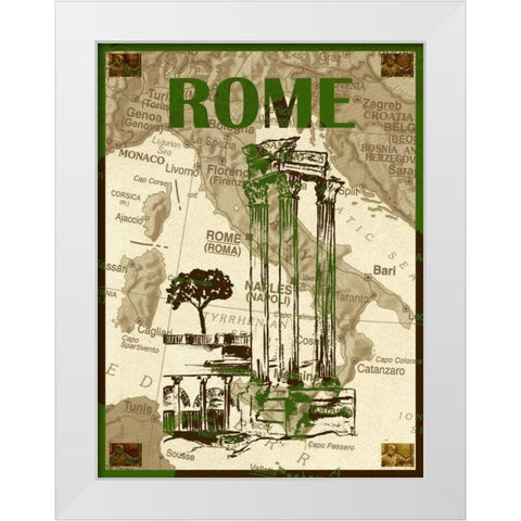 City Stops IV White Modern Wood Framed Art Print by Biscardi, Nicholas