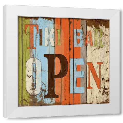 Tiki Bar Open White Modern Wood Framed Art Print by Medley, Elizabeth