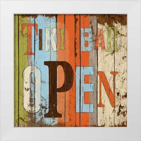 Tiki Bar Open White Modern Wood Framed Art Print by Medley, Elizabeth