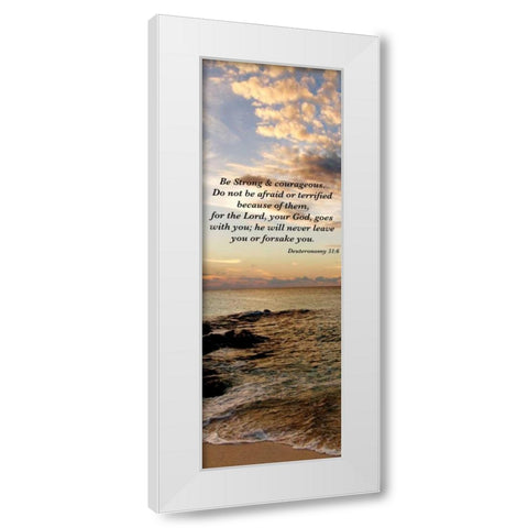 Strong and Courageous White Modern Wood Framed Art Print by Bryant, Susan