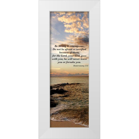 Strong and Courageous White Modern Wood Framed Art Print by Bryant, Susan