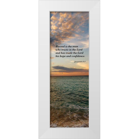 Blessed is the Man White Modern Wood Framed Art Print by Bryant, Susan