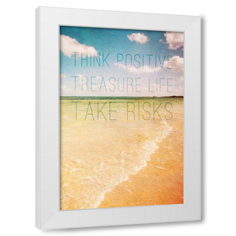 Think Positive White Modern Wood Framed Art Print by Bryant, Susan