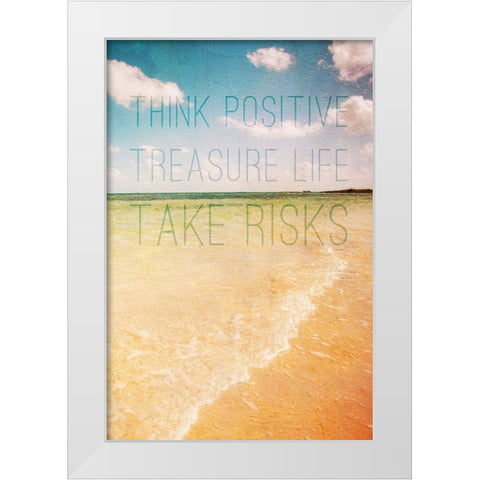 Think Positive White Modern Wood Framed Art Print by Bryant, Susan