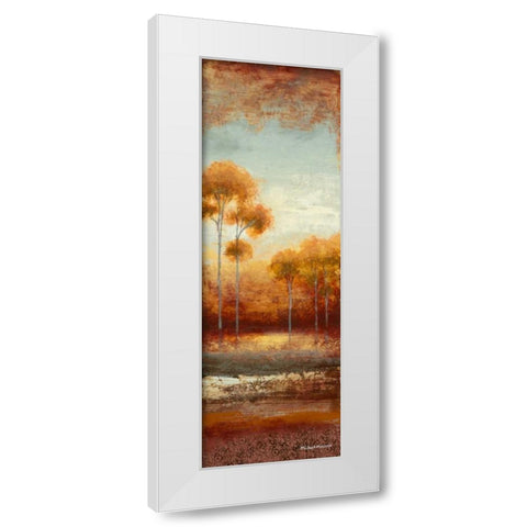 Glowing Red Trees I White Modern Wood Framed Art Print by Marcon, Michael