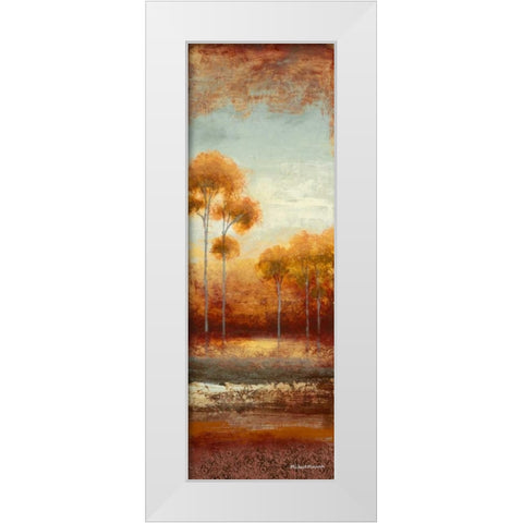 Glowing Red Trees I White Modern Wood Framed Art Print by Marcon, Michael