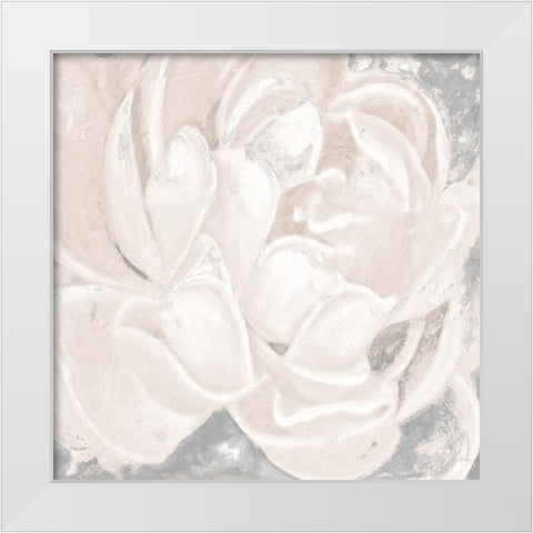 White Grey Flower I White Modern Wood Framed Art Print by Pinto, Patricia