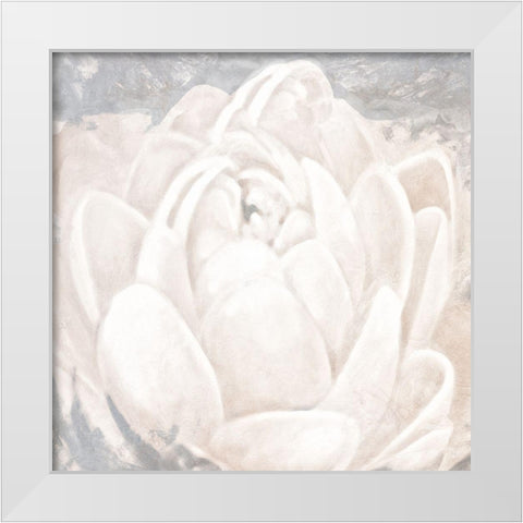 White Grey Flower II White Modern Wood Framed Art Print by Pinto, Patricia
