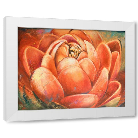 Red Lotus II White Modern Wood Framed Art Print by Pinto, Patricia