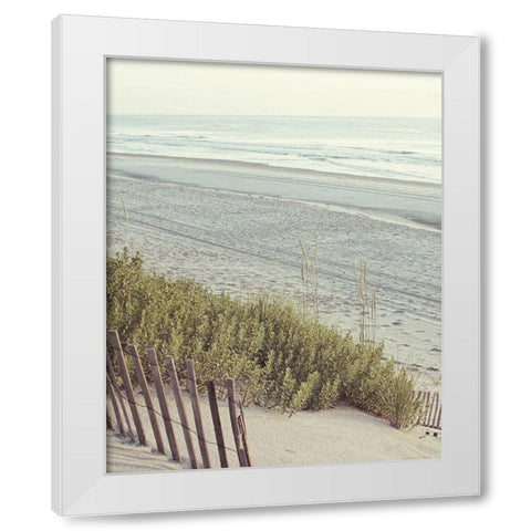 Beach Fence I White Modern Wood Framed Art Print by Mansfield, Kathy