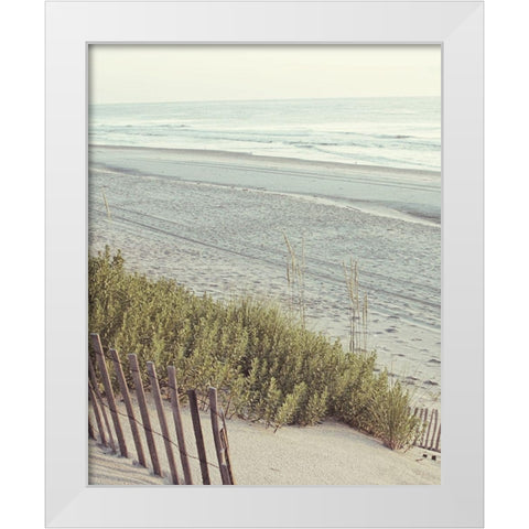 Beach Fence I White Modern Wood Framed Art Print by Mansfield, Kathy