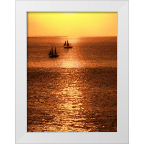 Sailboat at Sunset I White Modern Wood Framed Art Print by Mansfield, Kathy