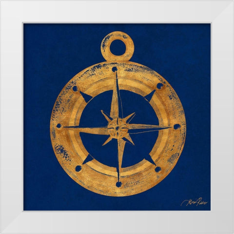 Golden Compass White Modern Wood Framed Art Print by Ritter, Gina