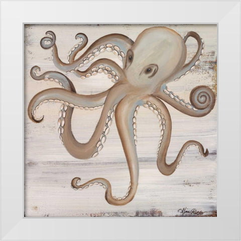 Octopus White Modern Wood Framed Art Print by Ritter, Gina