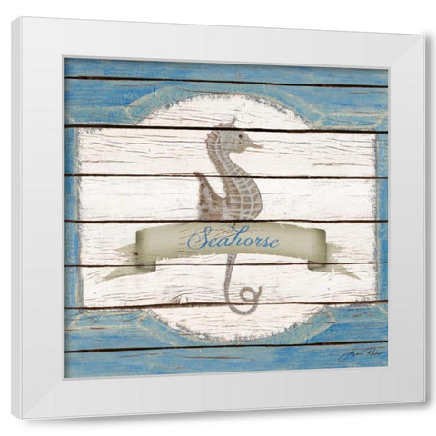 Seahorse White Modern Wood Framed Art Print by Ritter, Gina