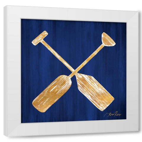 Golden Paddles White Modern Wood Framed Art Print by Ritter, Gina