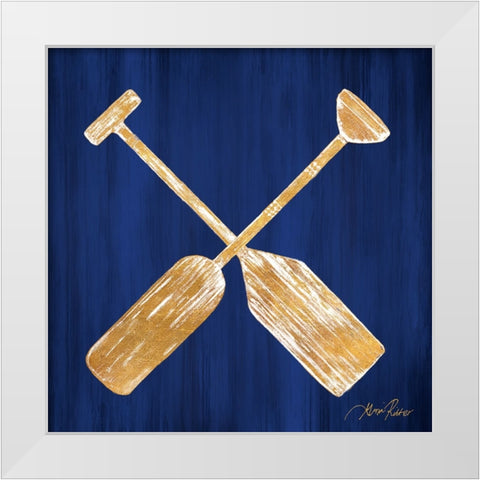 Golden Paddles White Modern Wood Framed Art Print by Ritter, Gina