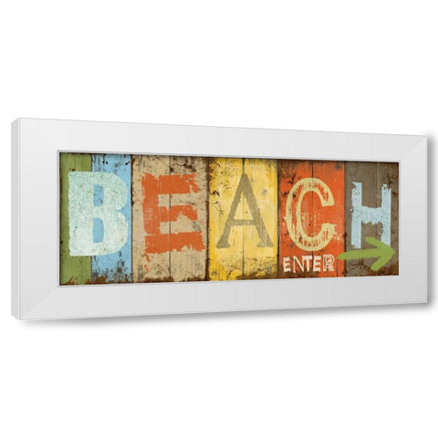 Beach White Modern Wood Framed Art Print by Medley, Elizabeth