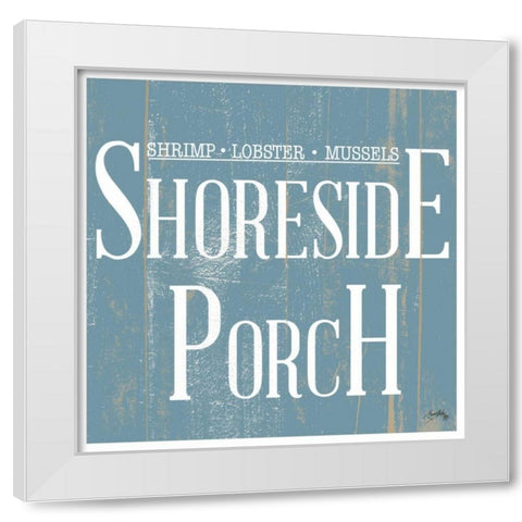 Shoreside Porch Square White Modern Wood Framed Art Print by Medley, Elizabeth