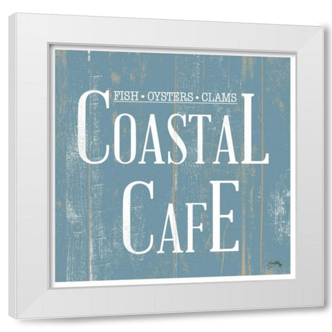 Coastal Cafe Square White Modern Wood Framed Art Print by Medley, Elizabeth