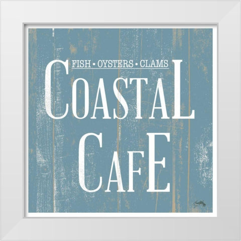 Coastal Cafe Square White Modern Wood Framed Art Print by Medley, Elizabeth