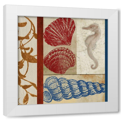 Nautical Surroundings Squares II White Modern Wood Framed Art Print by Medley, Elizabeth