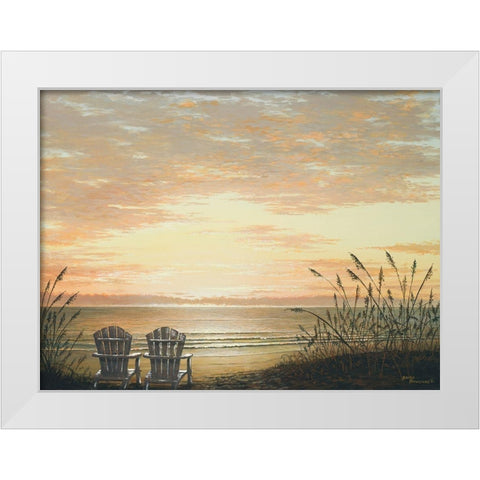 Sunset Chairs White Modern Wood Framed Art Print by Nawrocke, Bruce