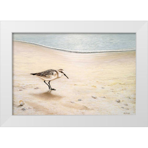 Morning Stroll White Modern Wood Framed Art Print by Nawrocke, Bruce