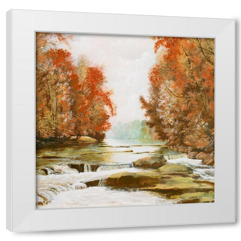 Autumn at Firemens Park White Modern Wood Framed Art Print by Nawrocke, Bruce